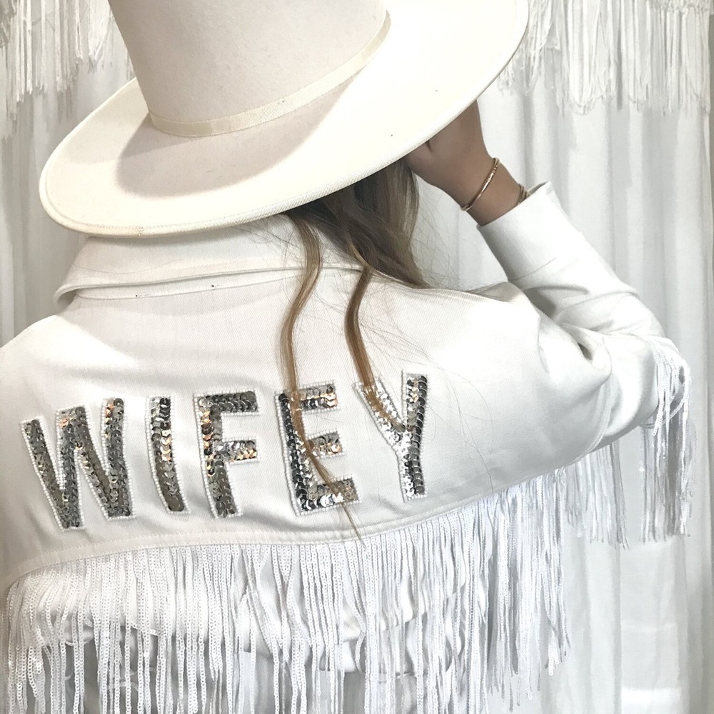 East n West Label ‘Wifey’ Fringe Jacket